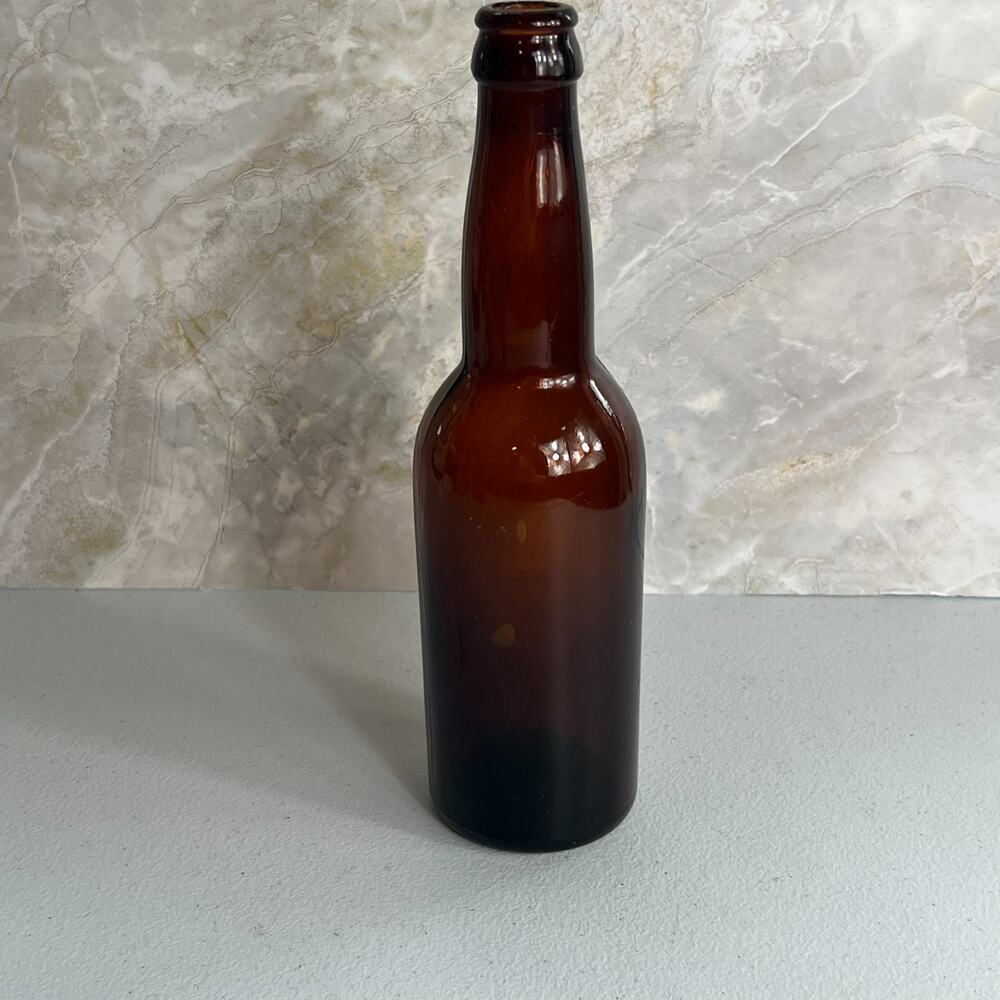 Vintage Brown Glass Beer Bottle Marked O. B. Co 9.75"